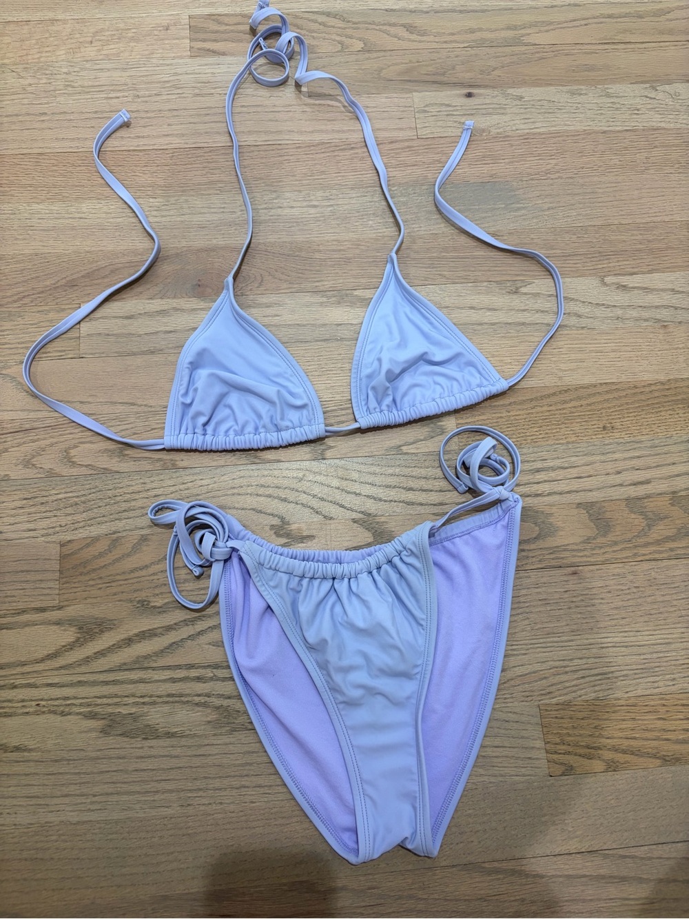 Lilac Triangle String Bikini Set